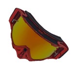 Ochelari unisex ski, snowboard, motociclism, ciclism, rama rosie lucioasa, lentila multicolora, O11RBMN